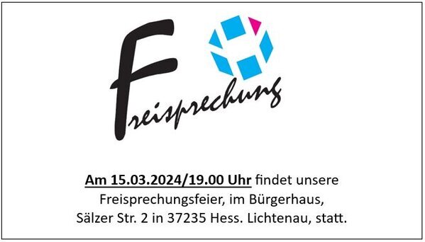 Freisprechungsfeier im Bürgerhaus in Hess. Lichtenau Frei 2024